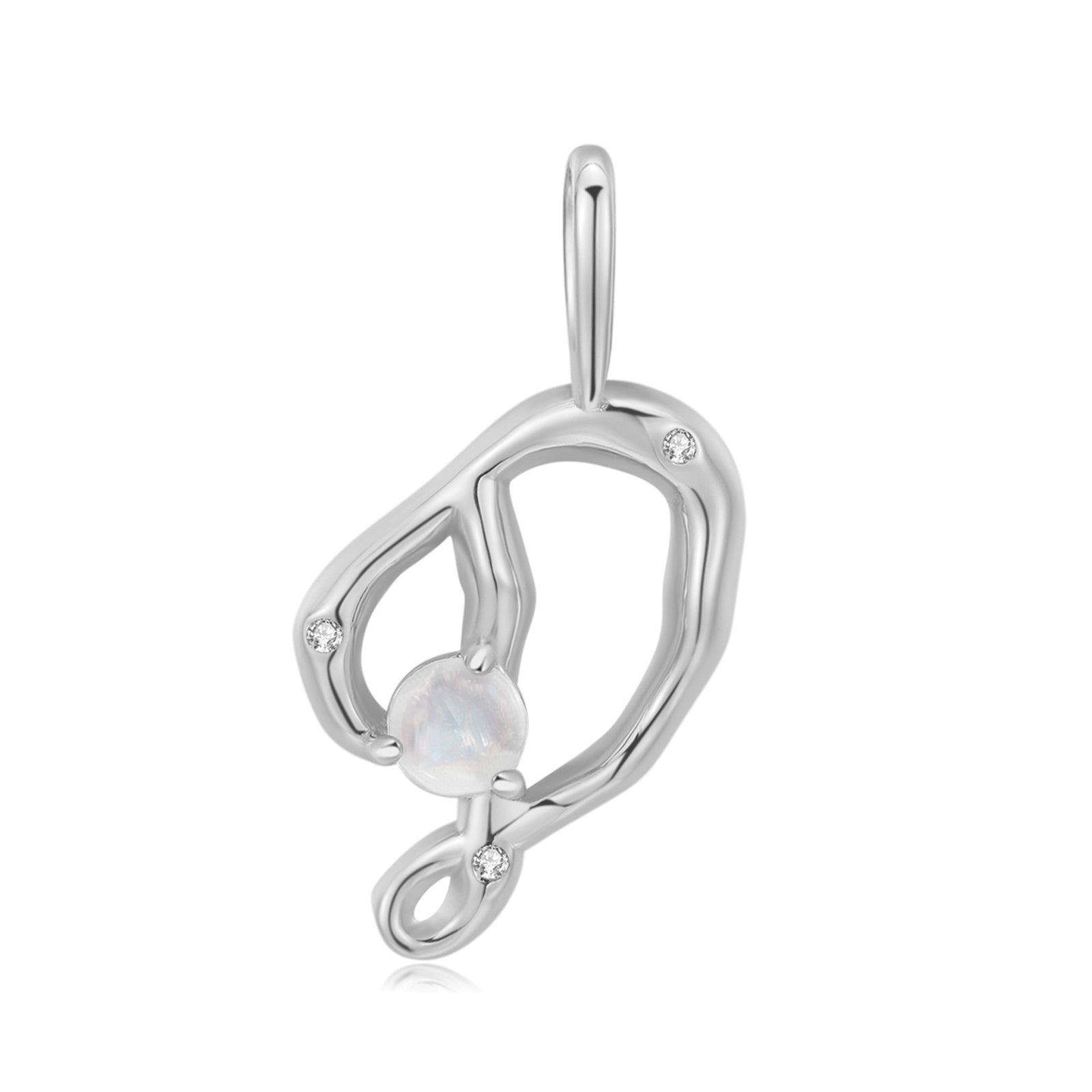 Moonstone Silver Letter Pendant - A to Z