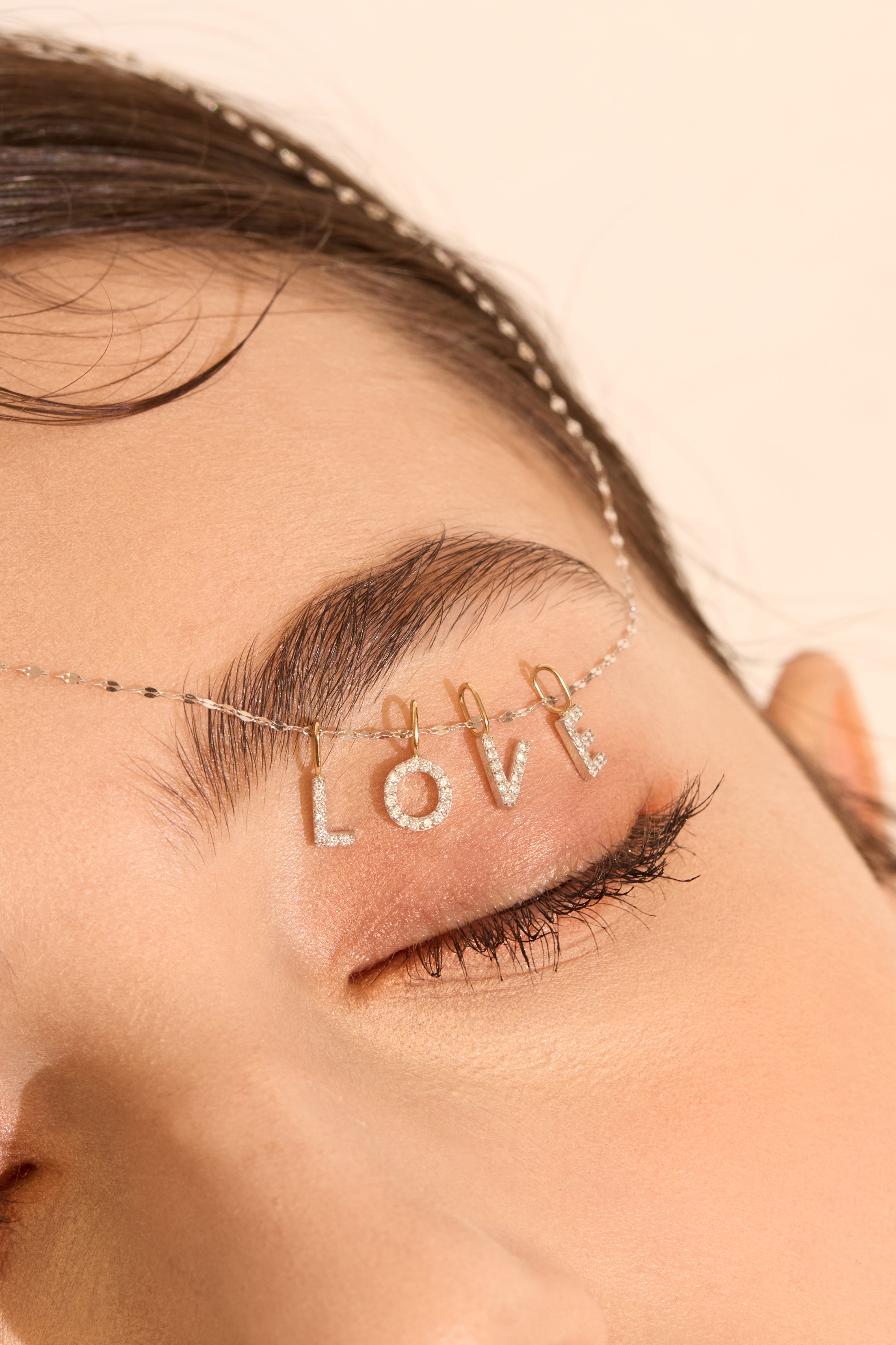 14K Gold Diamond Initial Pendant