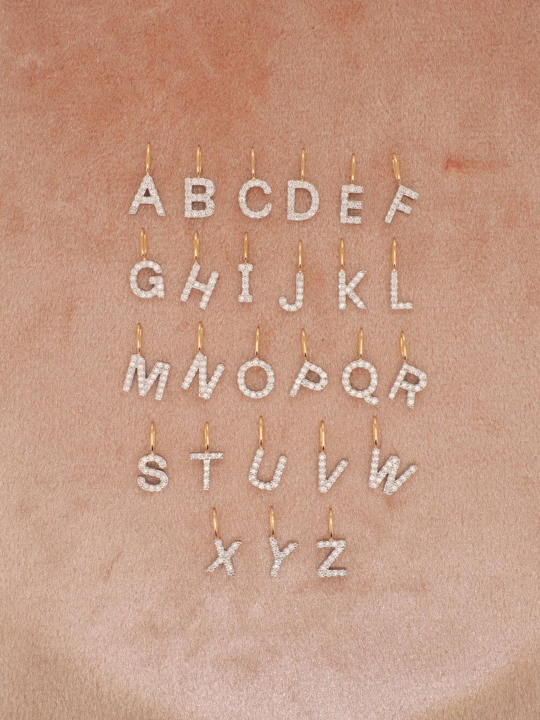 14K Gold Diamond Initial Pendant