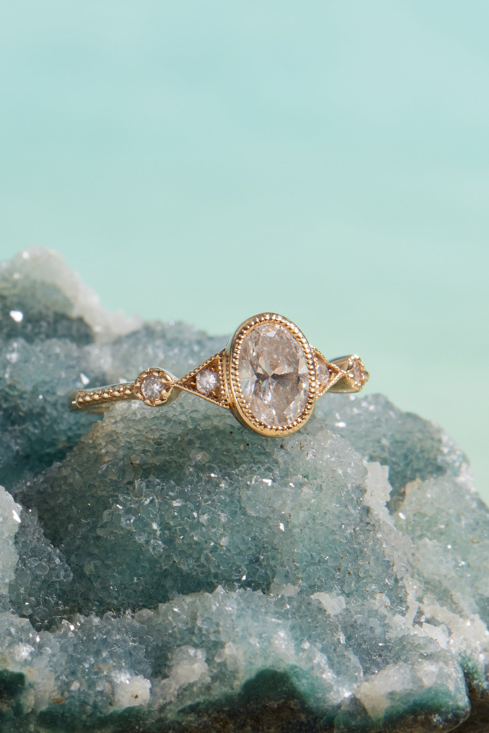 Isabella 14K Yellow Gold Bezel Set Diamond Ring