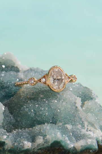 Isabella 14K Yellow Gold Bezel Set Diamond Ring