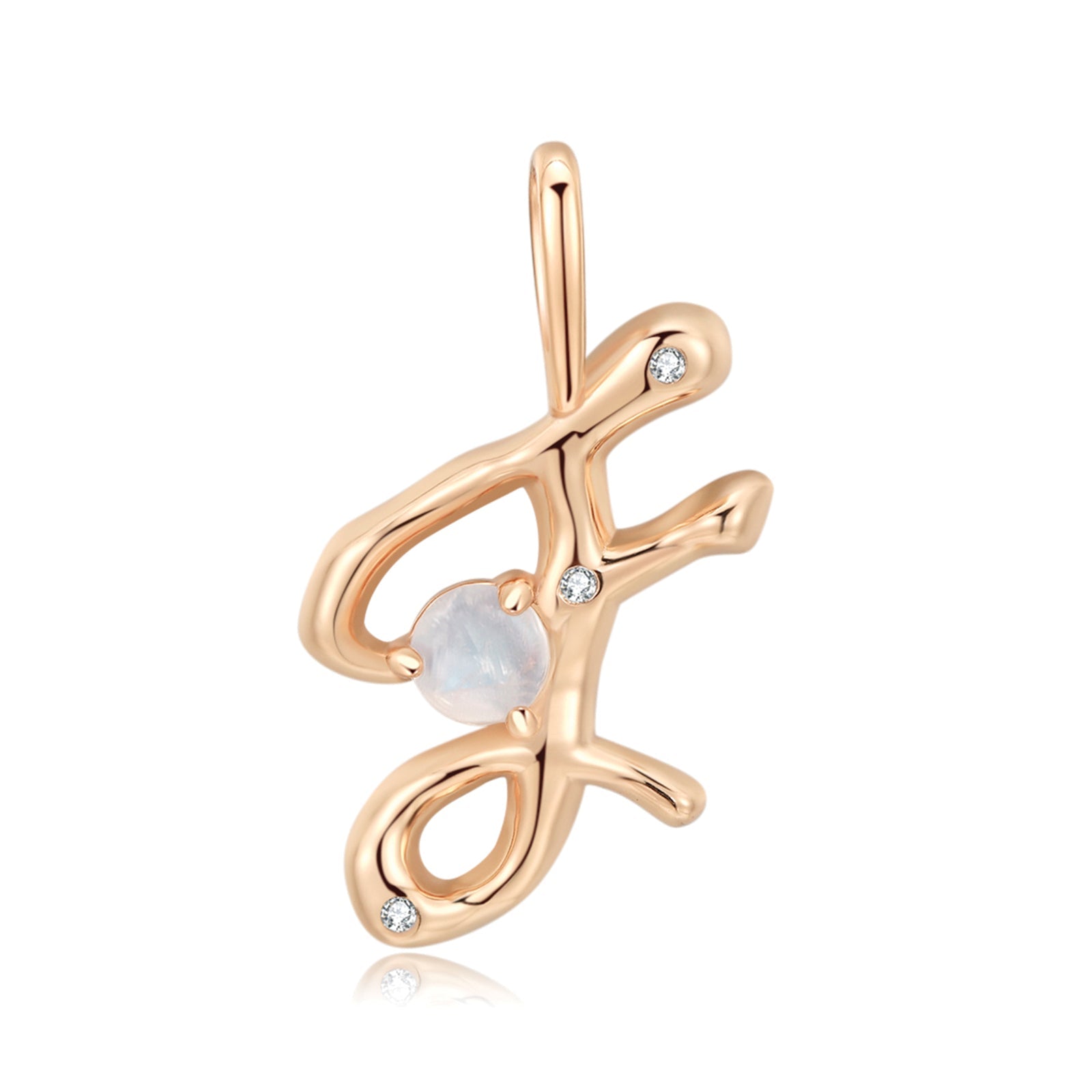 Moonstone Gold Letter Pendant - A to Z
