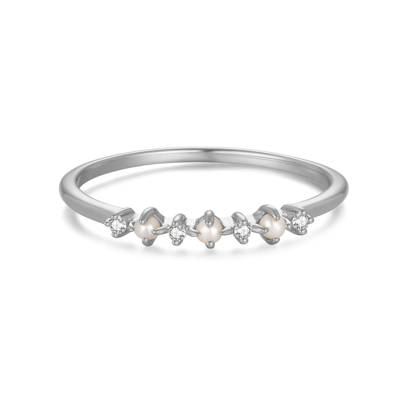 Freshwater Pearl Silver Dainty Ring - Imagination