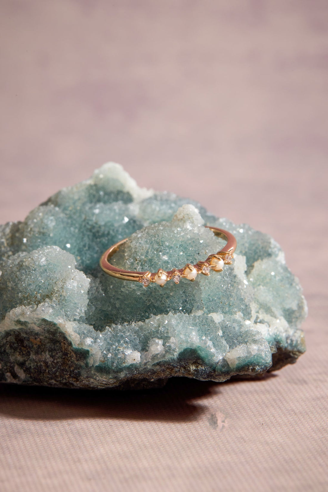 Freshwater Pearl Gold Dainty Ring - Imagination