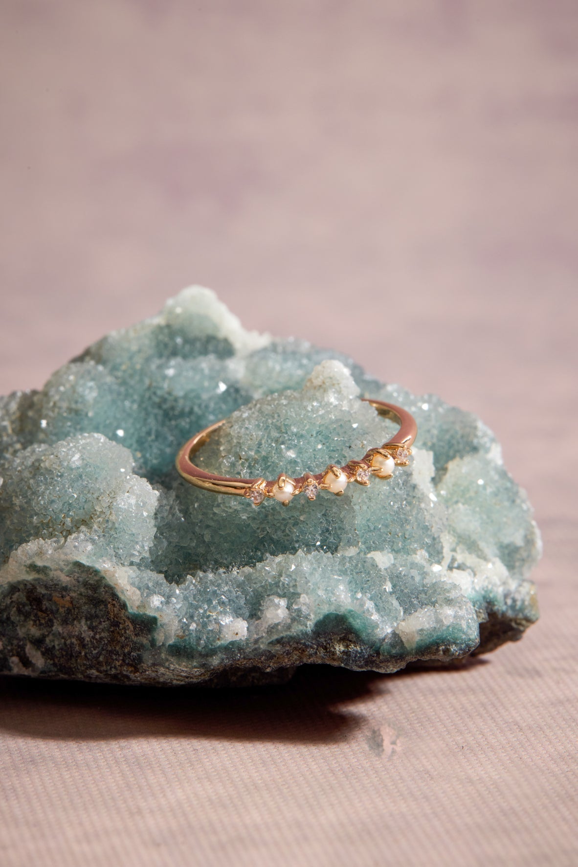 Freshwater Pearl Gold Dainty Ring - Imagination