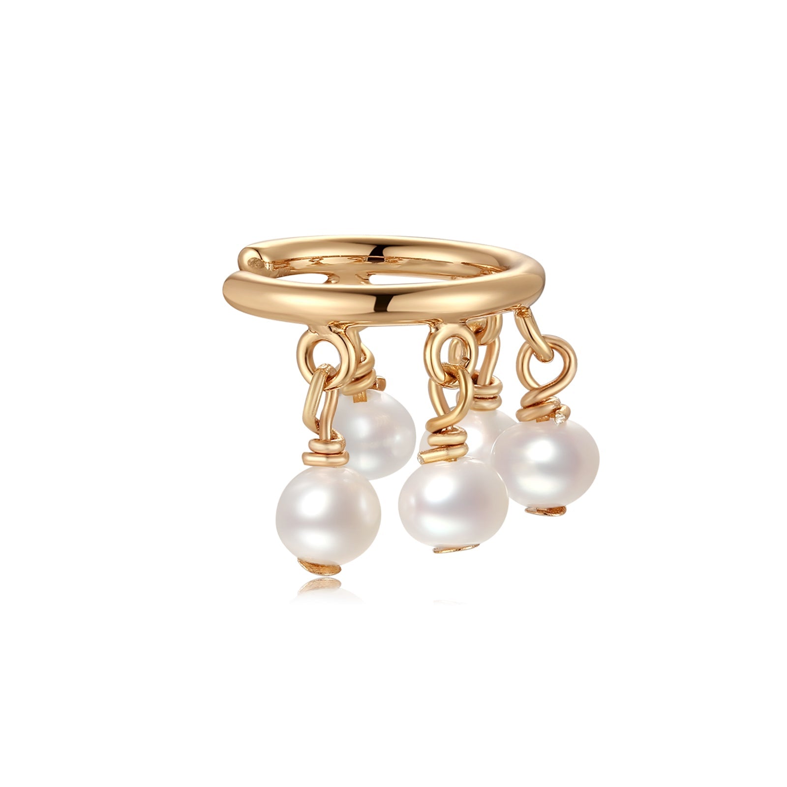 Freshwater Pearl Gold Dangle - Ear Cuff