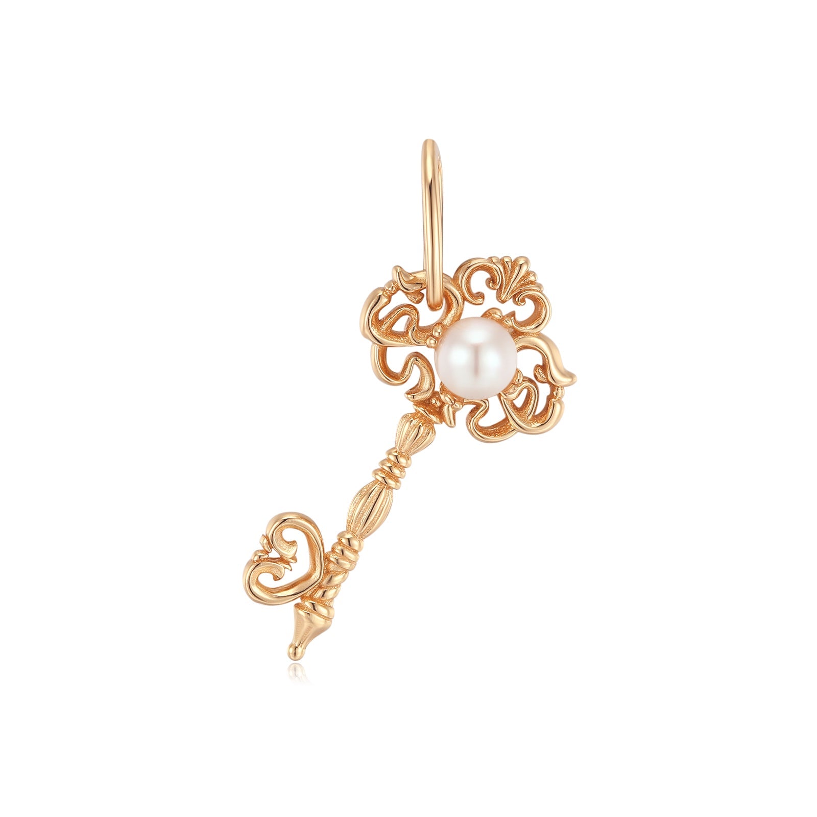 Freshwater Pearl Gold Key Pendant - Wondrous