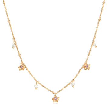 Freshwater Pearl Floral Gold Choker - Iris