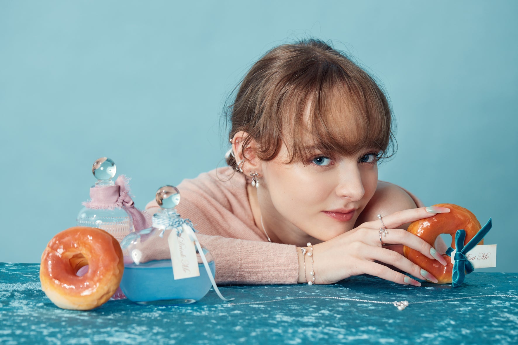 Freshwater Pearl Silver Bow Dangle Ring - Alice