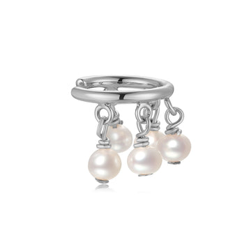 Freshwater Pearl Silver Dangle - Ear Cuff