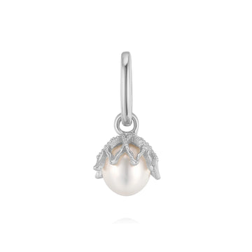 Freshwater Pearl Silver Floral Charm - Wildflower