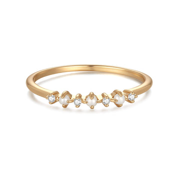 Freshwater Pearl Gold Dainty Ring - Imagination