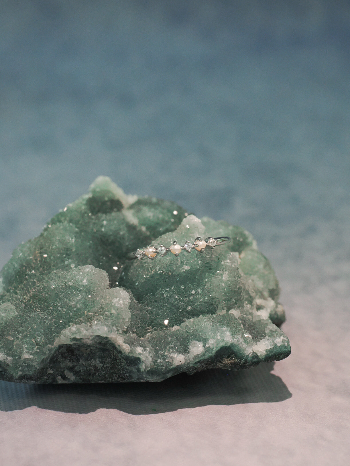 Freshwater Pearl Silver Dainty Ring - Imagination