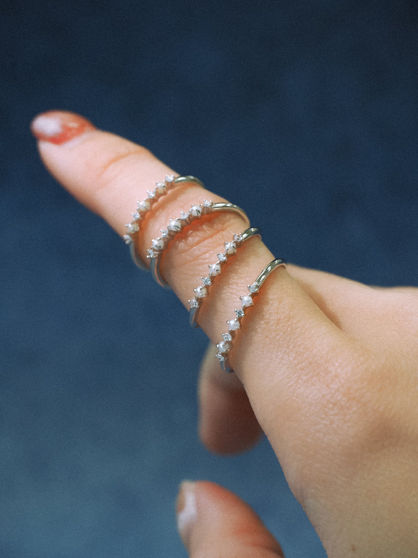 Freshwater Pearl Silver Dainty Ring - Imagination