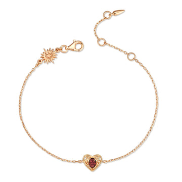 Garnet Gold Heart	Bracelet - Majesty