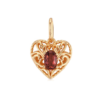 Garnet Gold Heart	Pendant - Majesty