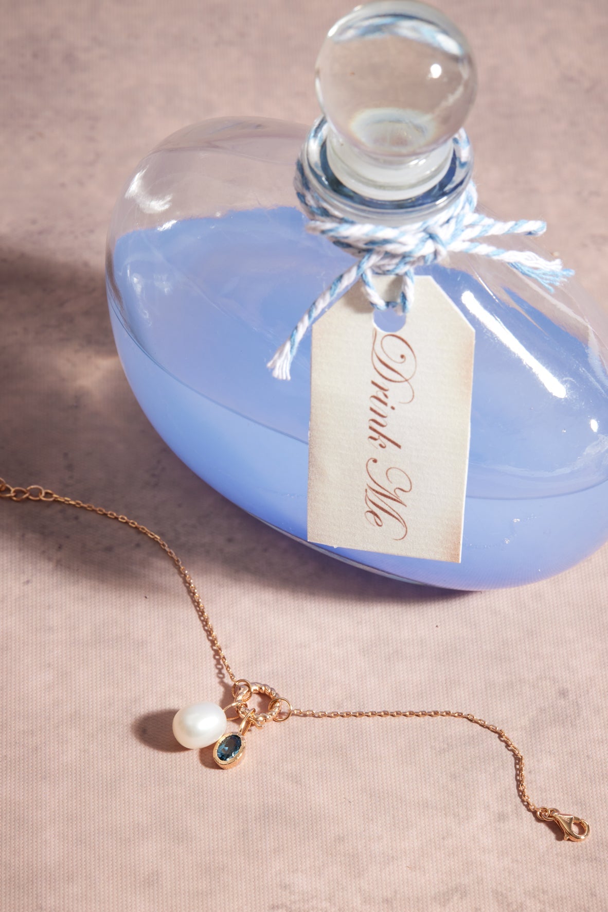 Gold Cable Chain Bracelet with Charm Holder