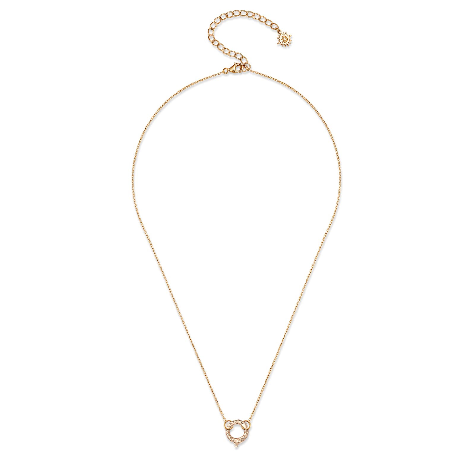 Gold Cable Chain Necklace with Charm Holder