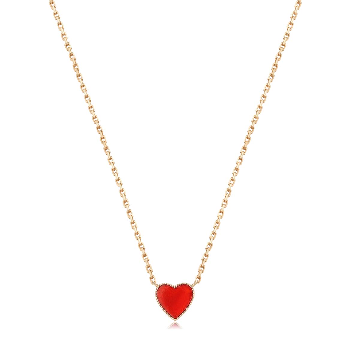 Gold Carnelian Double Sided Necklace - Sweetheart