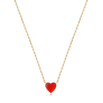 Gold Carnelian Double Sided Necklace - Sweetheart