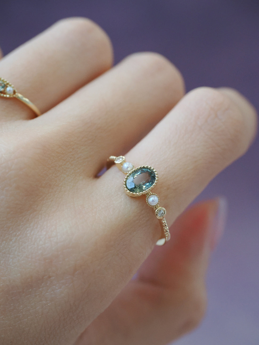 Elizabeth 14K Yellow Gold Bezel Set Green Sapphire Ring