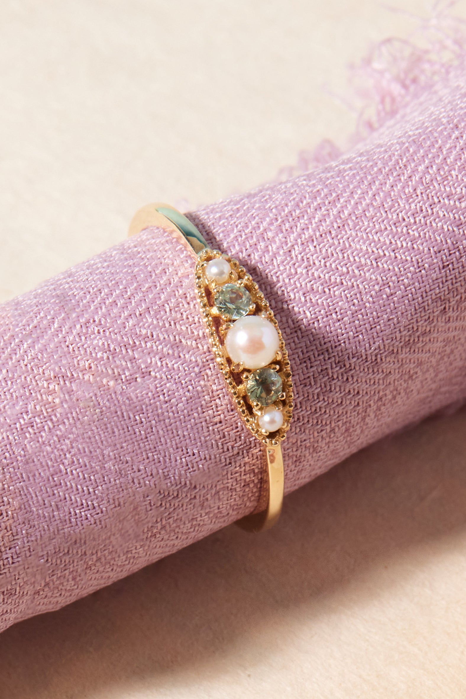 Victoria 14K Yellow Gold Green Sapphire Ring