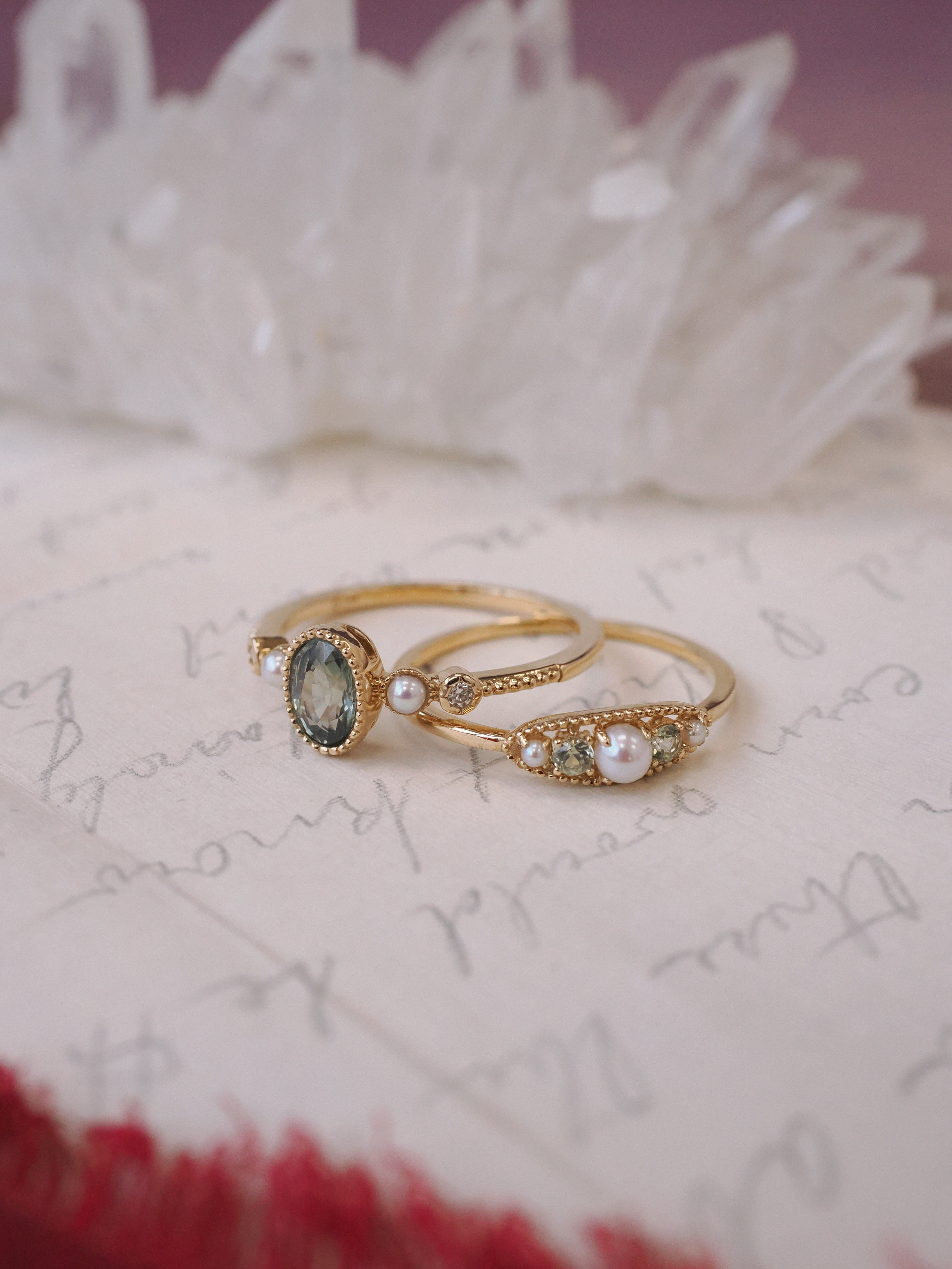 Victoria 14K Yellow Gold Green Sapphire Ring