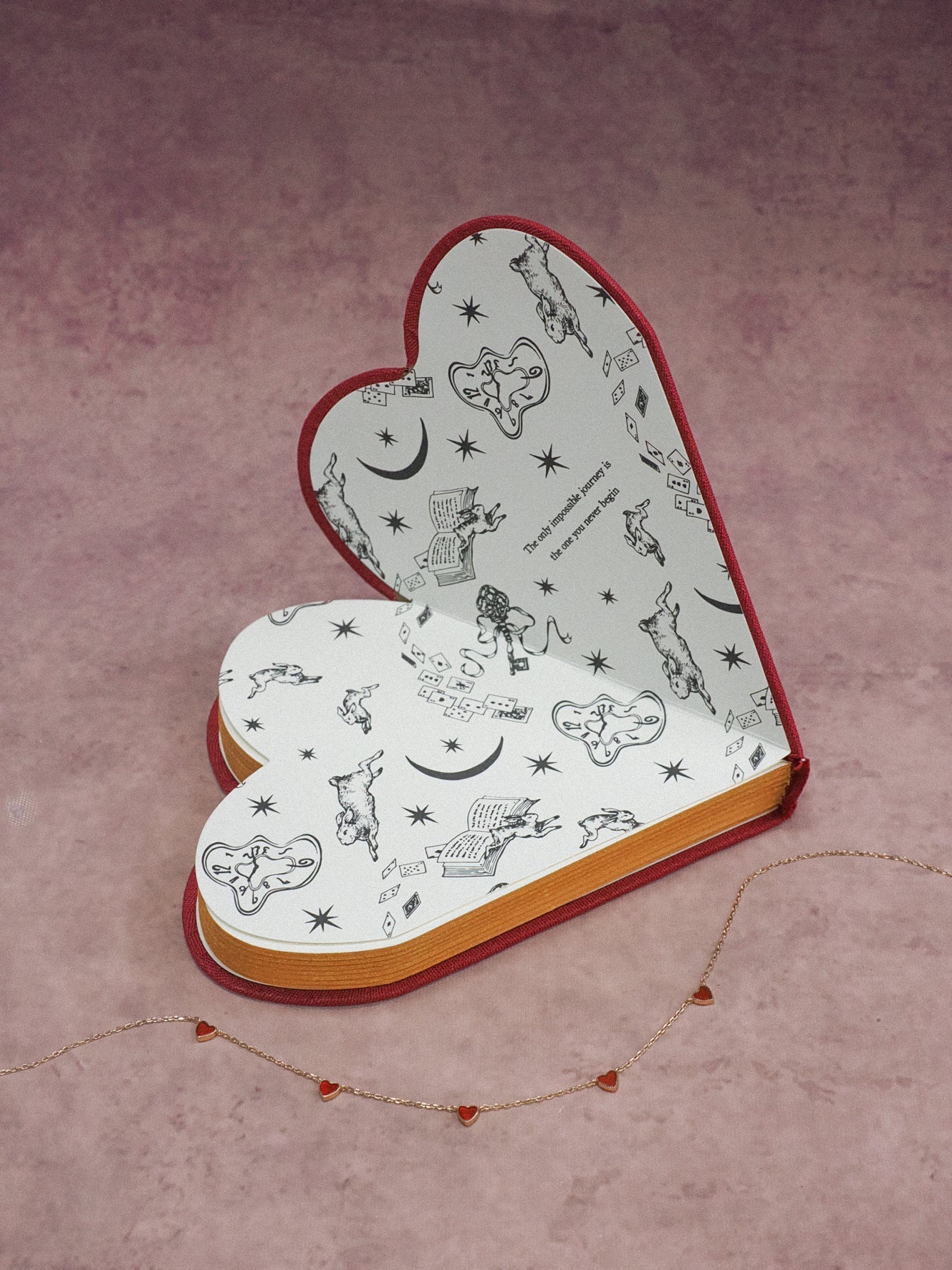 Wonderland Whims Heart Key Notebook