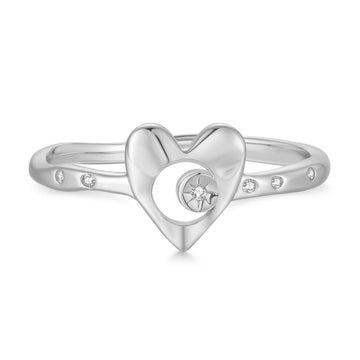Silver Heart Ring - Inner Space