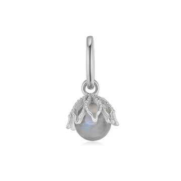 Labradorite Silver Floral Charm - Wildflower