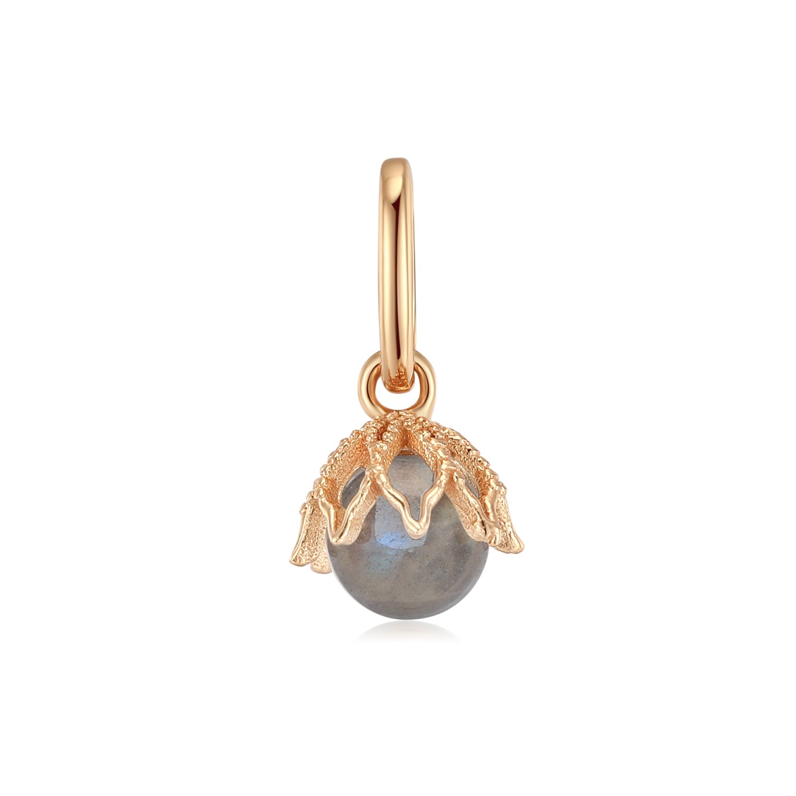 Labradorite Gold Floral Charm - Wildflower