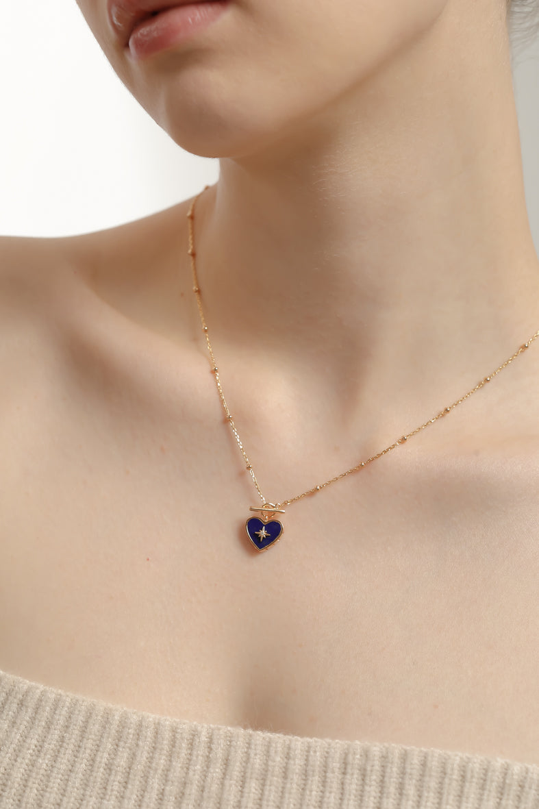Lapis Lazuli Gold Toggle Necklace - Lover