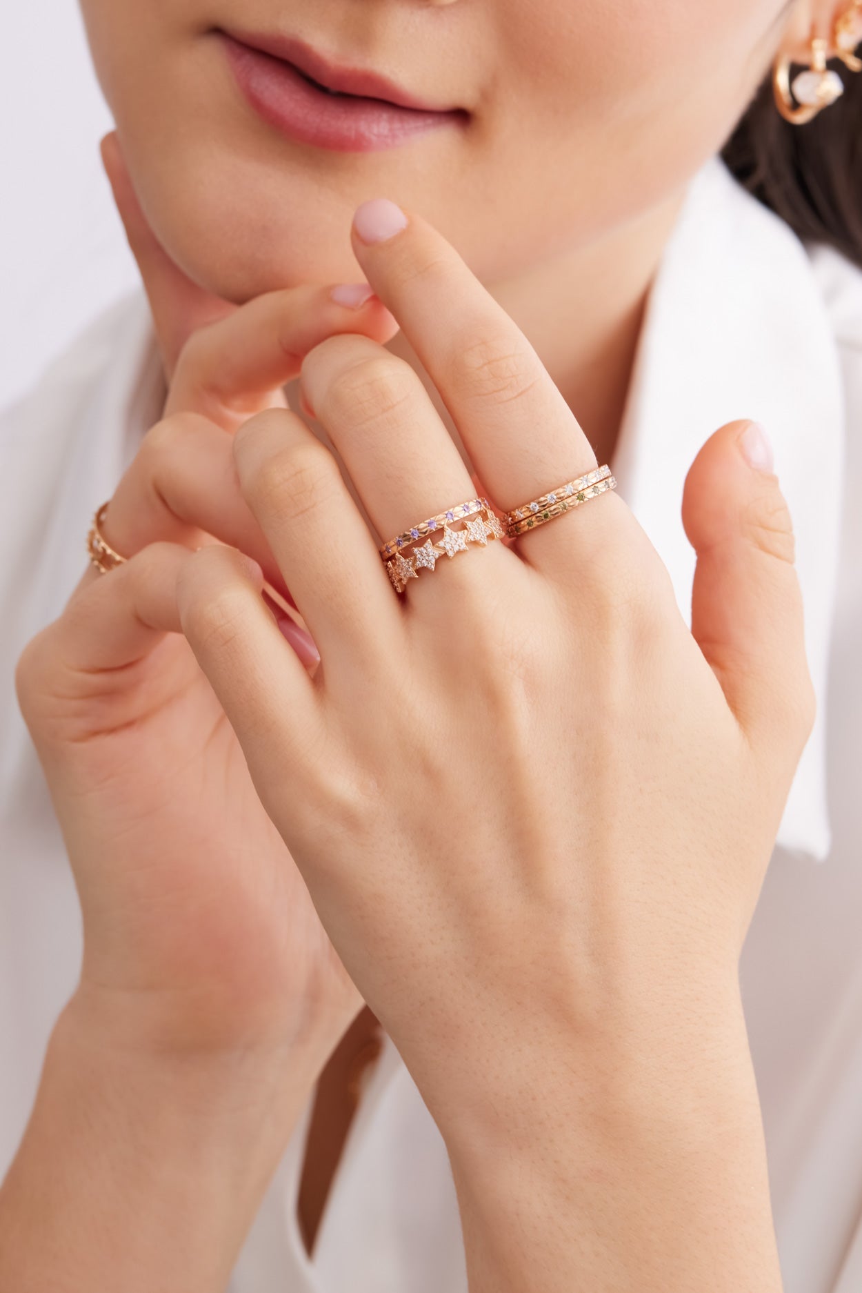 Olive Gold Dainty Ring - Celestial