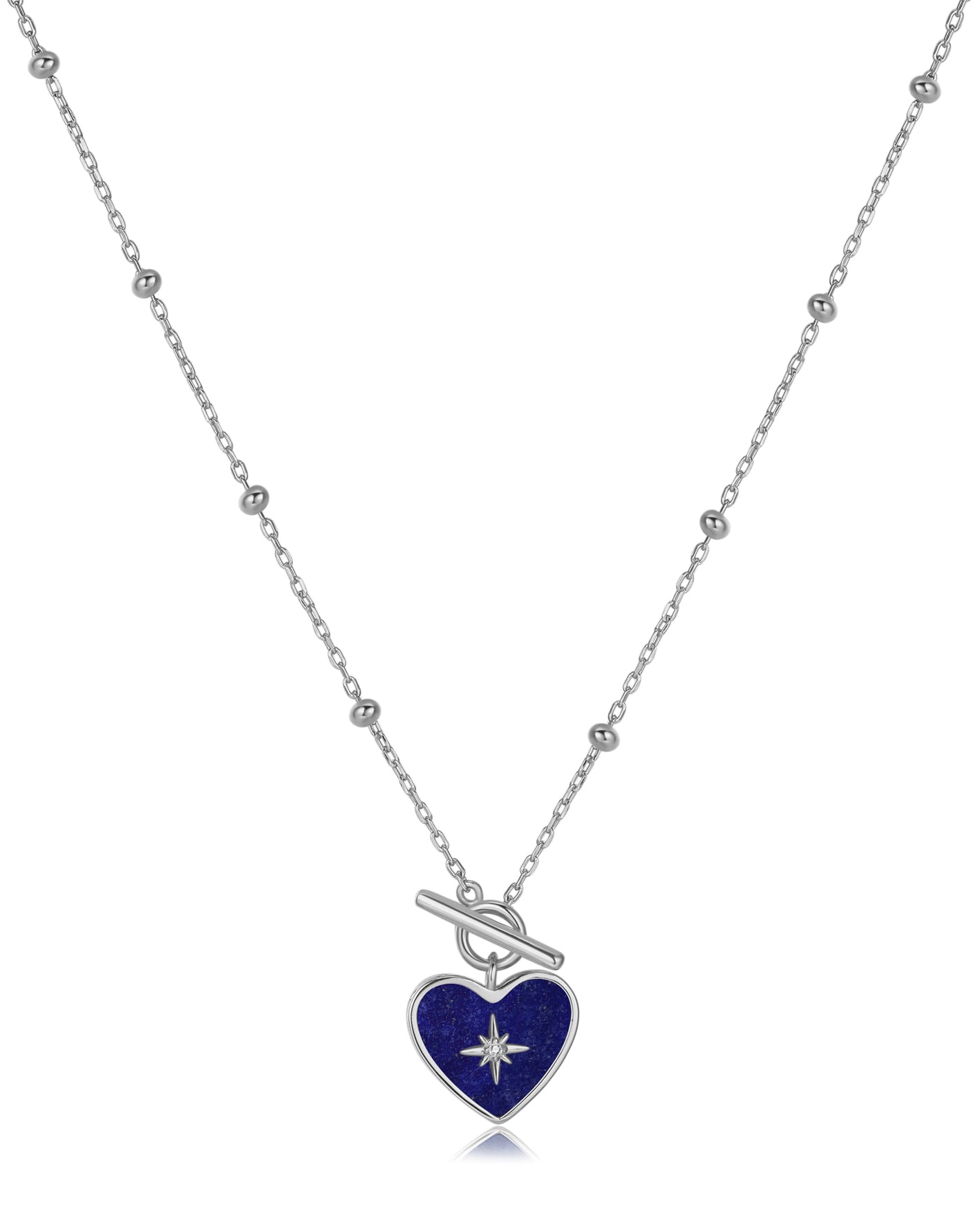 Lapis Lazuli Silver Toggle Necklace - Lover