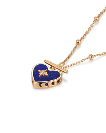 Lapis Lazuli Gold Toggle Necklace - Lover