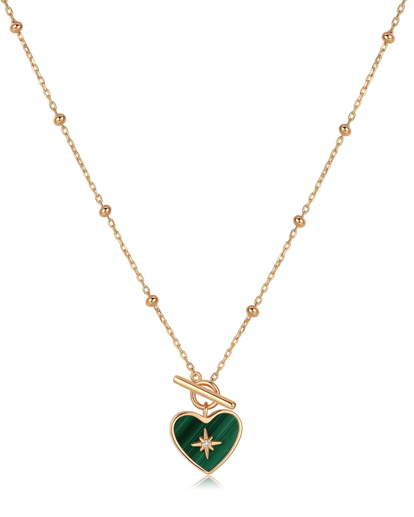 Malachite Gold Toggle Necklace - Lover
