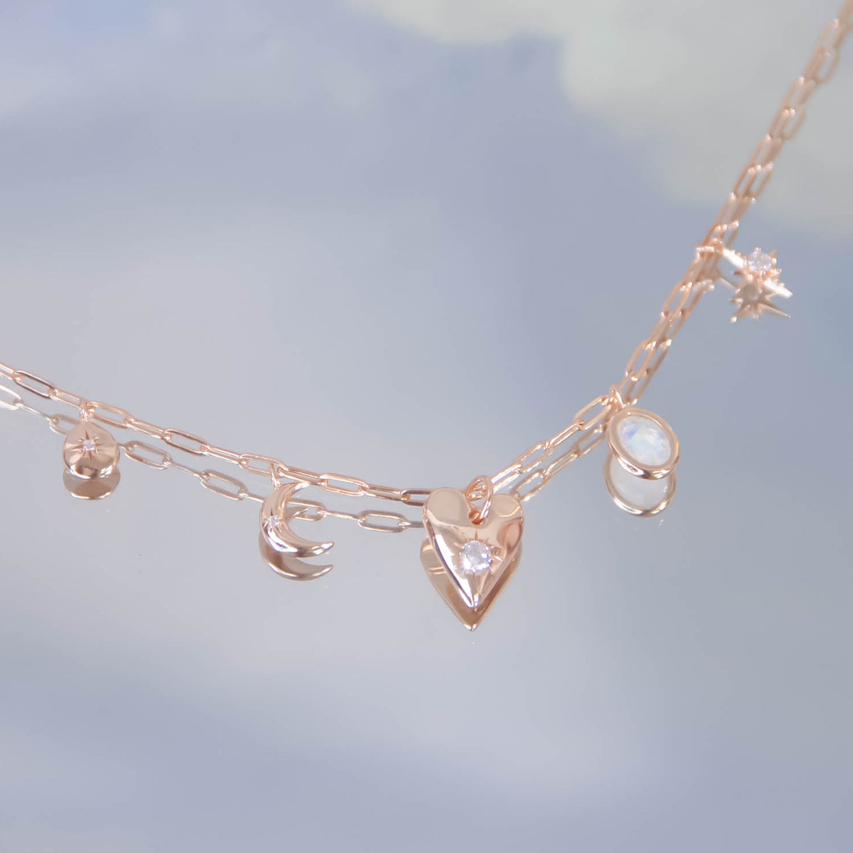 Moonstone Gold Choker - Heart Space