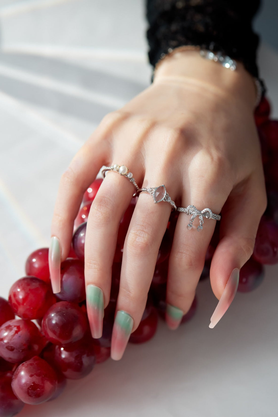 Marquise Blue Topaz Silver Ring - Symphony