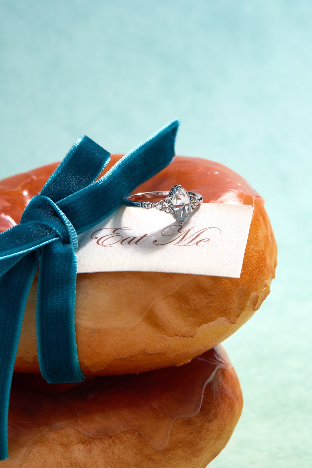 Marquise Blue Topaz Silver Ring - Symphony