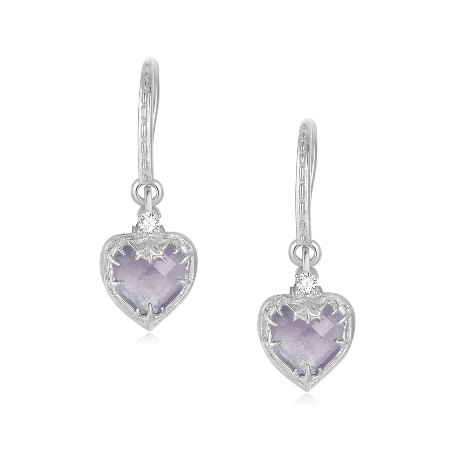 Lavender Quartz Silver Earrings - Miracle