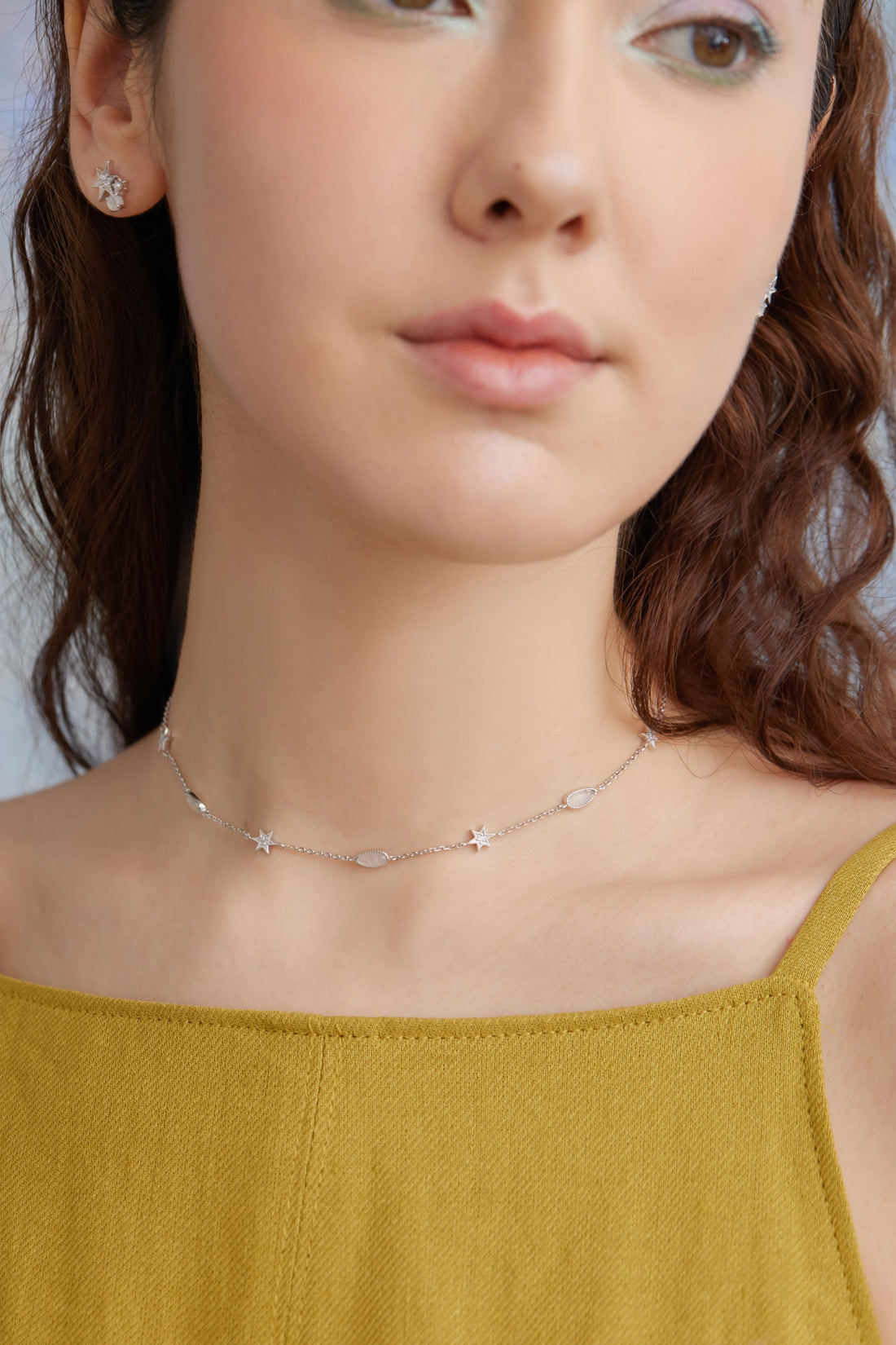 Moonstone Silver Star Choker - Lullaby