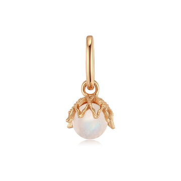 Moonstone Gold Floral Charm - Wildflower