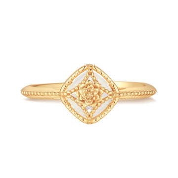 Moonstone Gold Ring - Water Lily