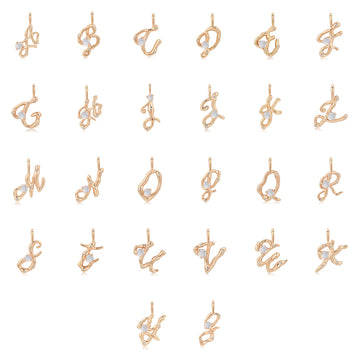 Moonstone Gold Letter Pendant - A to Z