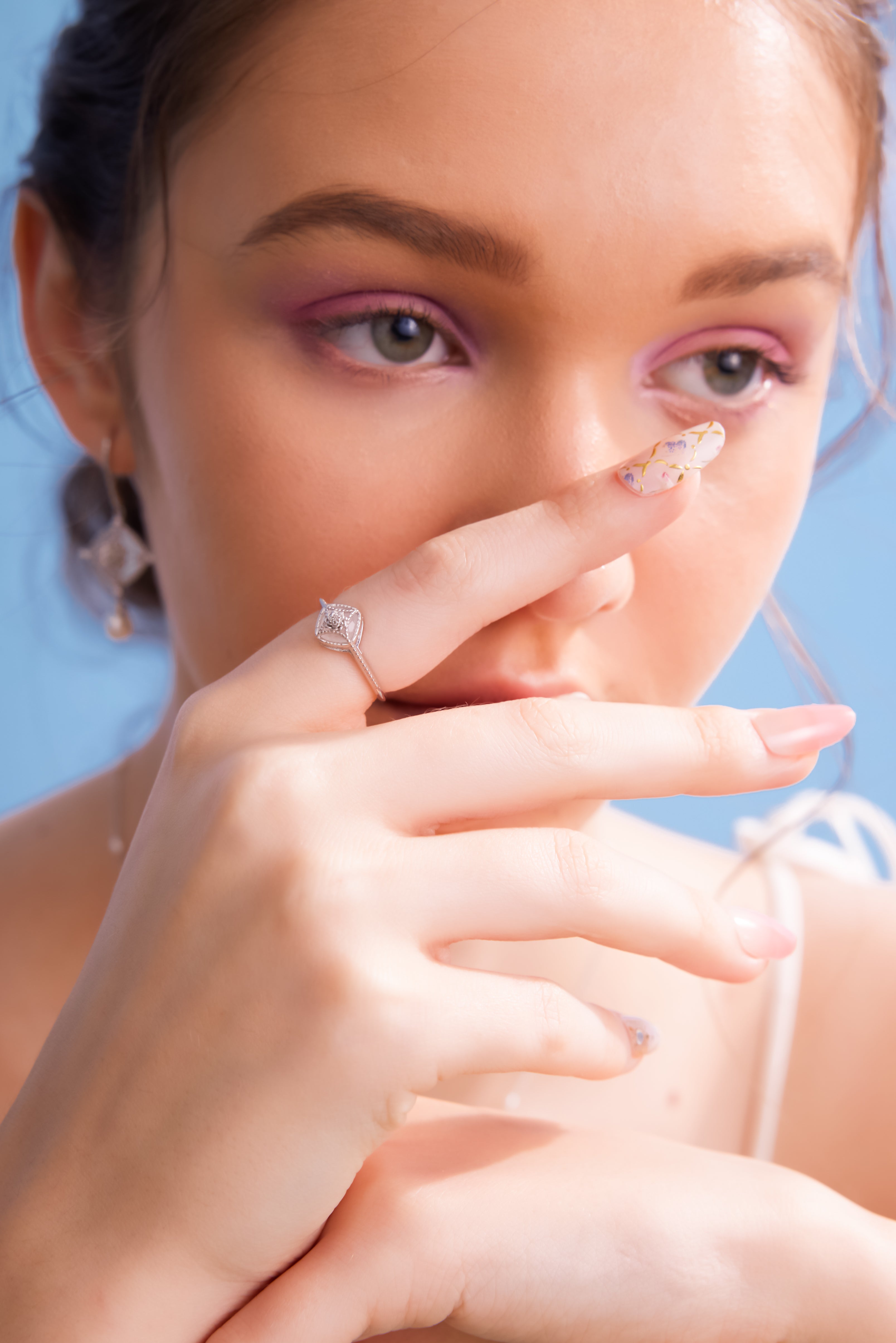Moonstone Silver Ring - Water Lily