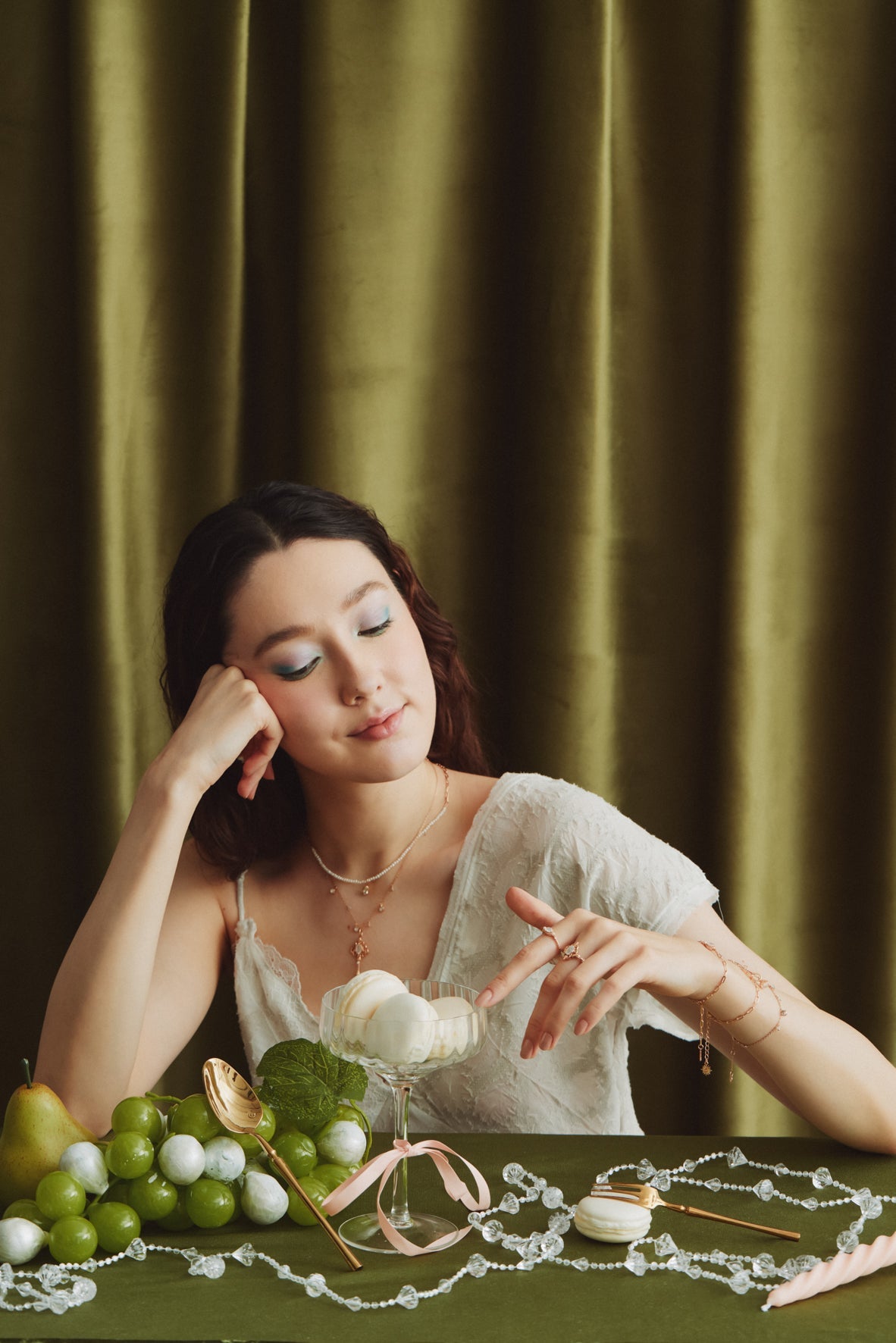 Moonstone & Pearl Gold Key Pendant - Bewitched