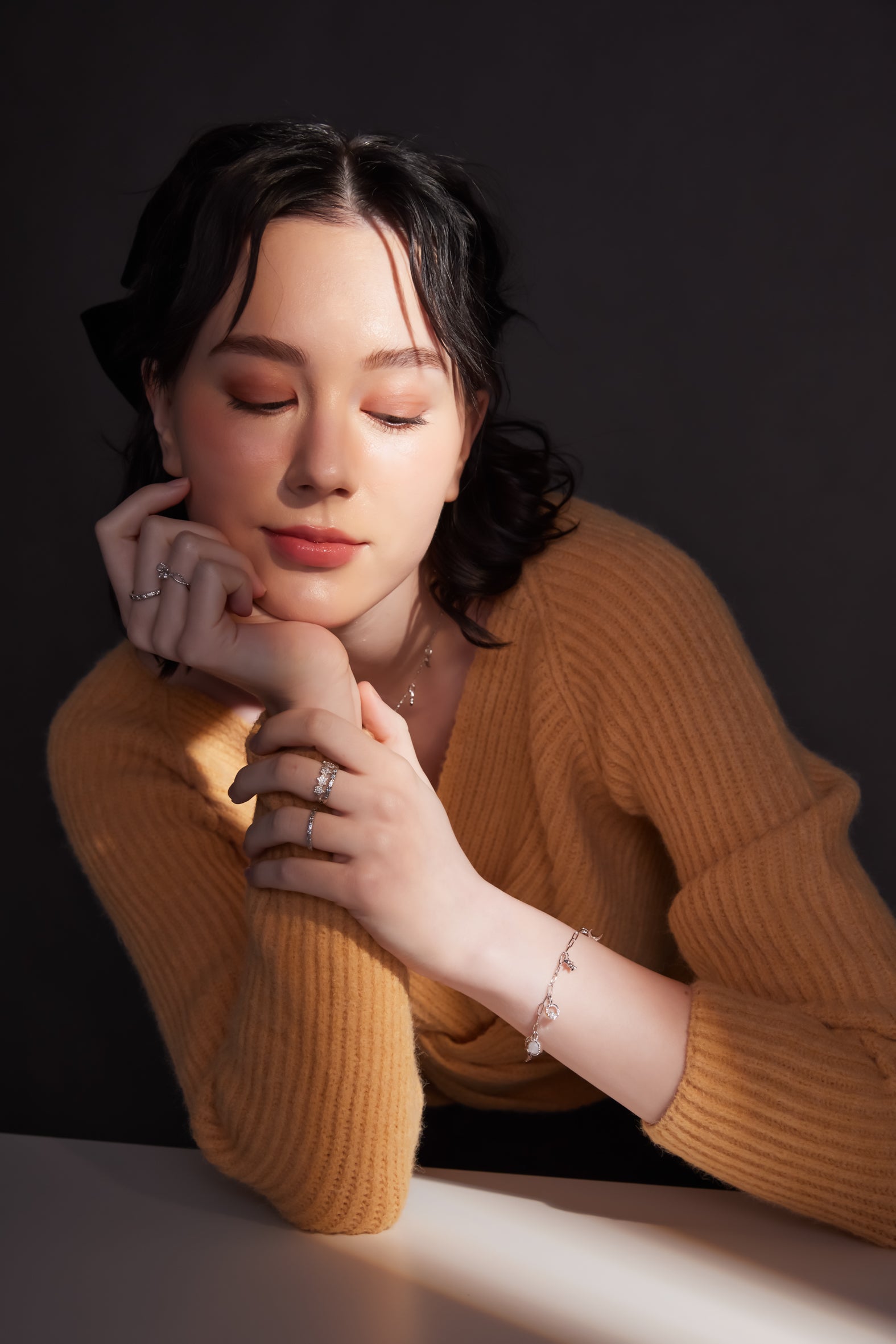 Moonstone & Freshwater Pearl Silver Link Bracelet - Moonlight