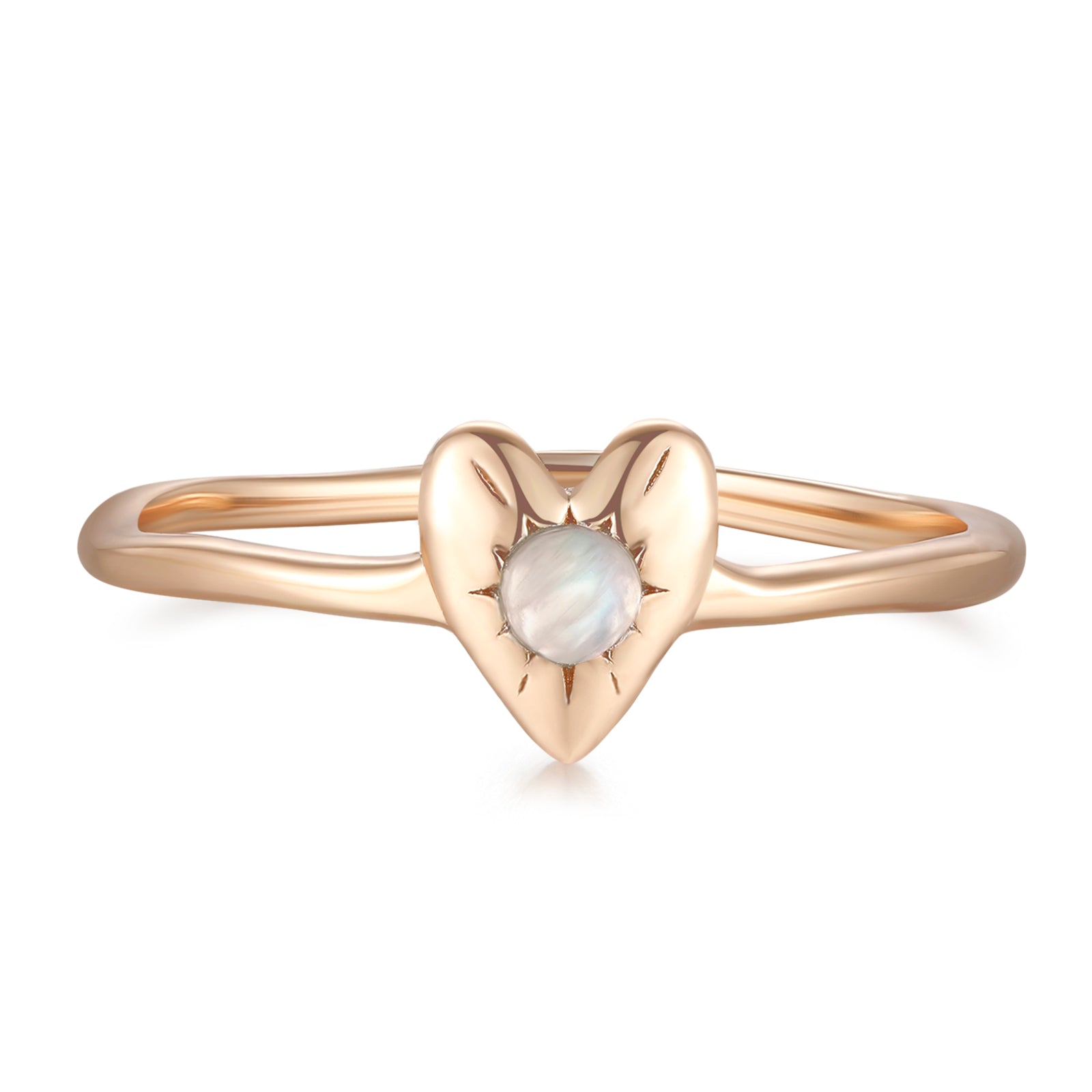 Moonstone Gold Heart Ring - Self Love