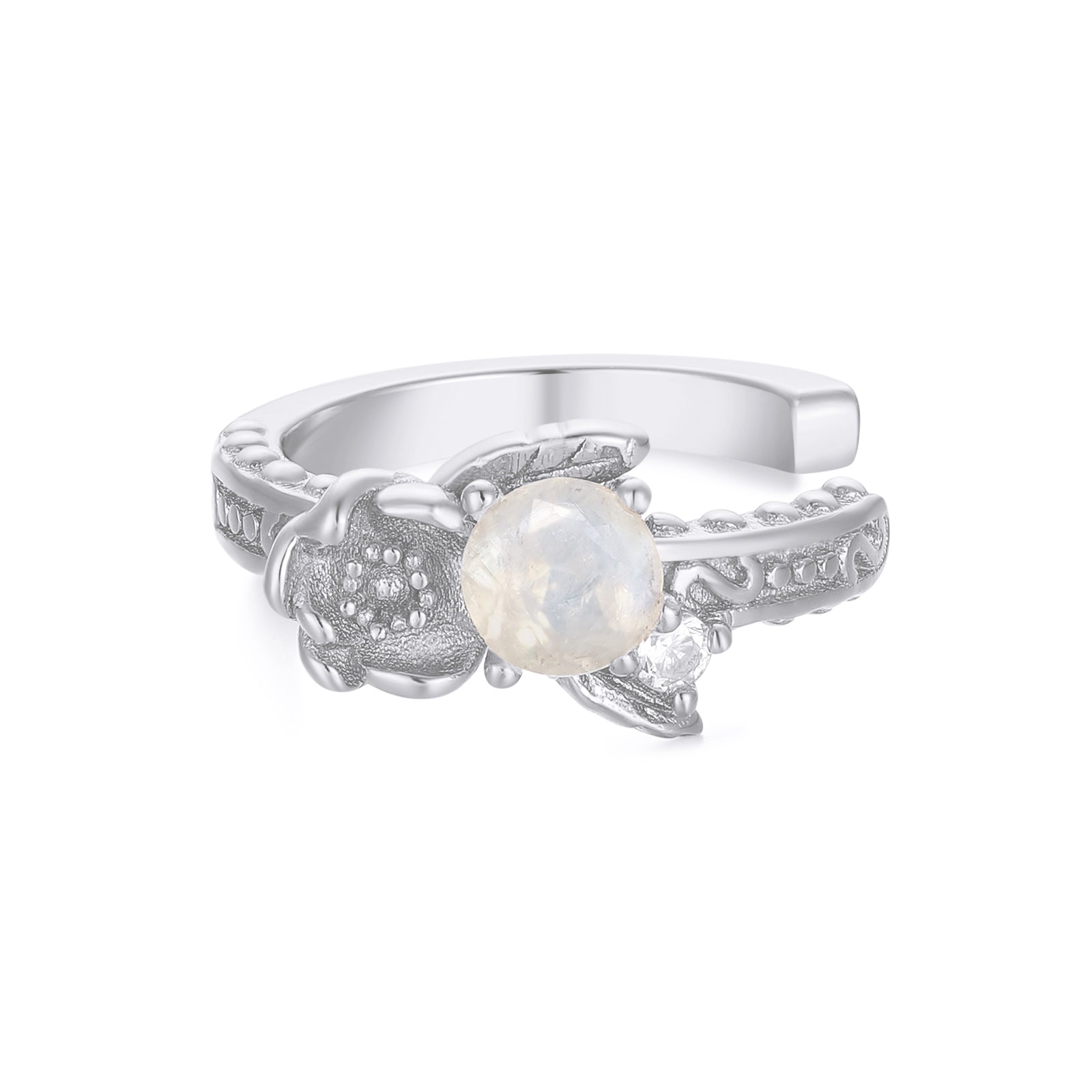 Moonstone Silver Ear Cuff - Poppy