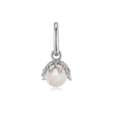 Moonstone Silver Floral Charm - Wildflower